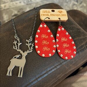 Christmas Earrings and Necklace Set NEW